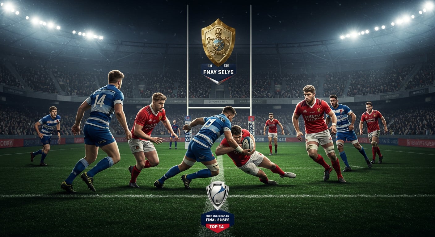 Découvrez le programme des phases finales du Top 14 2025, les barrages et les enjeux pour le Bouclier de Brennus. Qui rejoindra Toulouse et Bordeaux en demies ?