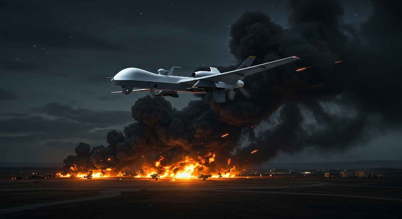 Ukraine lance une offensive de drones sur des bases aériennes russes, touchant des cibles à des milliers de kilomètres. Découvrez les détails de cette opération audacieuse.