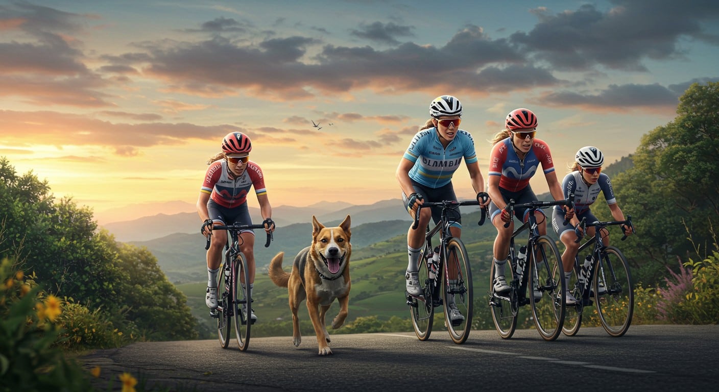 Un chien vole la vedette aux cyclistes du Tour de Colombie féminin en courant 9 km jusqu'à l'arrivée. Découvrez cette histoire touchante et insolite !