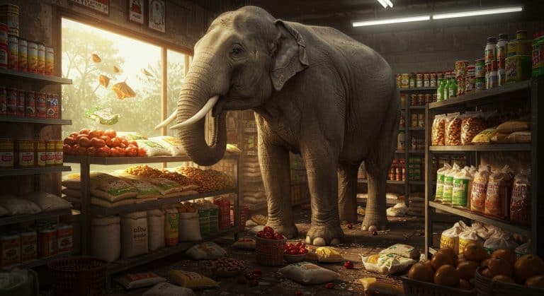 Un Éléphant Affamé Dévalise une Épicerie en Thaïlande