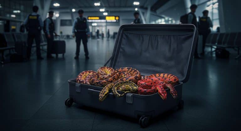 Un Passager Arrêté avec 16 Serpents à l’Aéroport