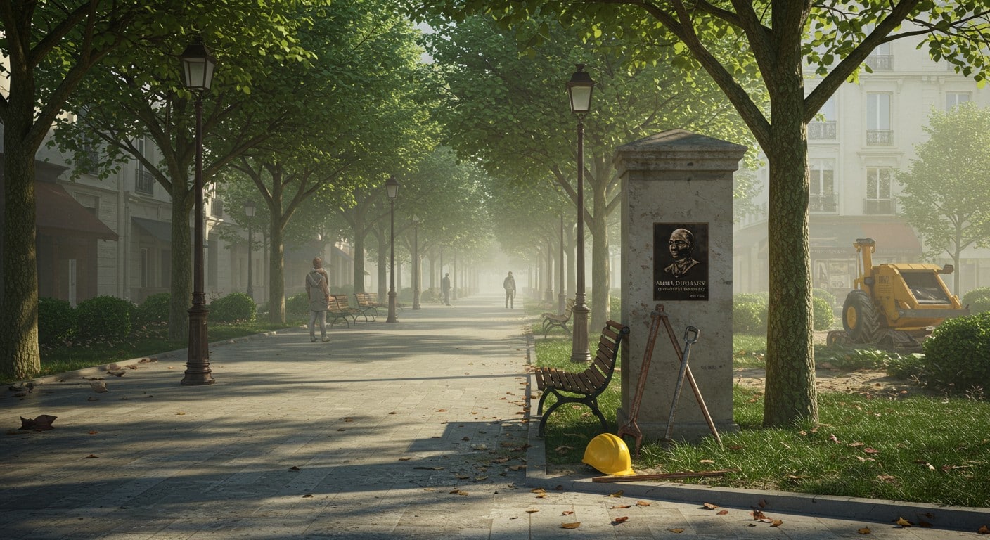 Hommage à Amara Dioumassy, ouvrier mort sur un chantier à Paris. Une allée porte son nom, un symbole pour la sécurité et la dignité des travailleurs précaires.