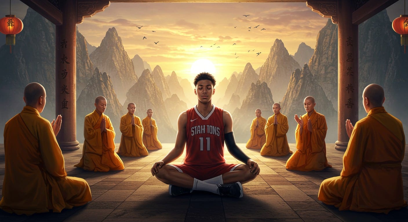 Victor Wembanyama se ressource dans un temple Shaolin en Chine. Découvrez son parcours spirituel, son entraînement et son retour en NBA.