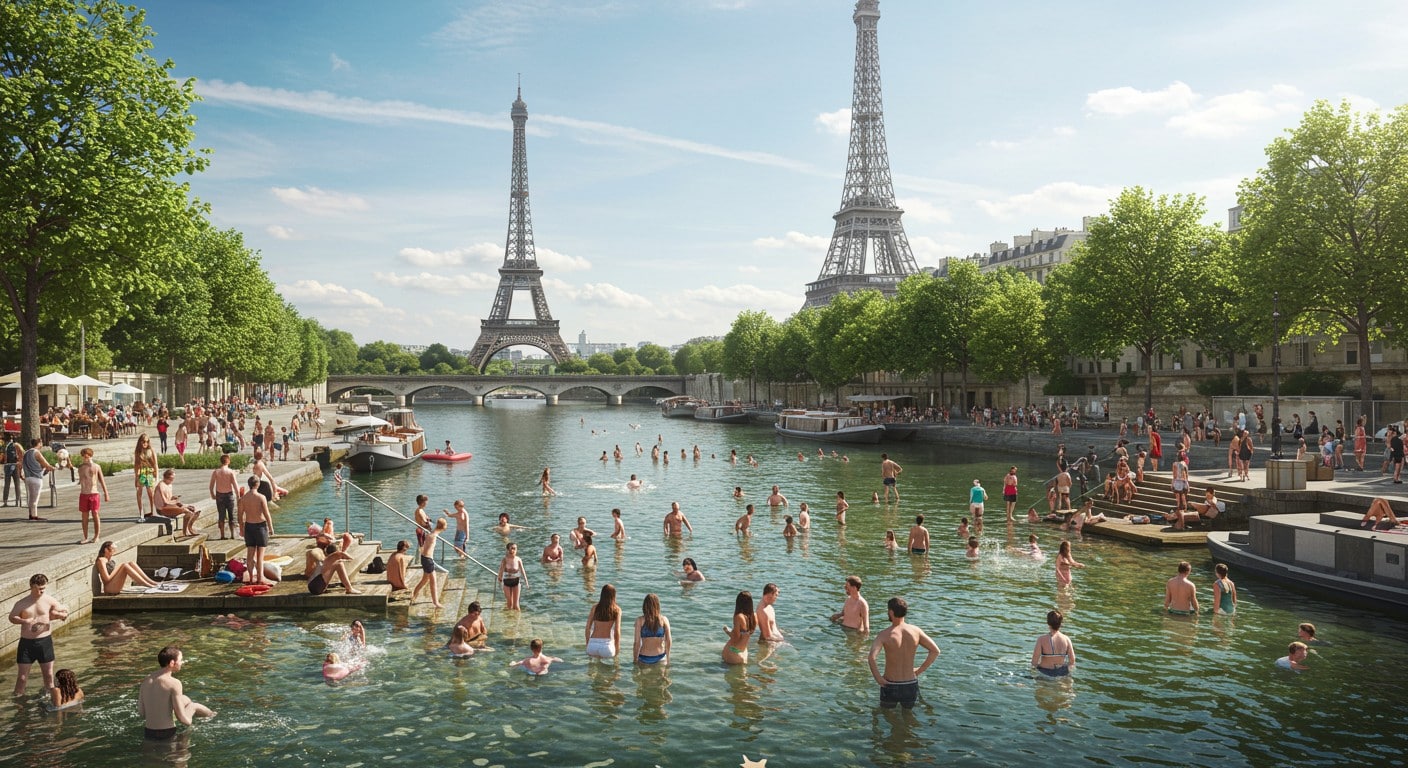 20 000 personnes se baignent dans la Seine en 10 jours ! Découvrez comment Paris réinvente son rapport au fleuve avec des sites de baignade inédits.