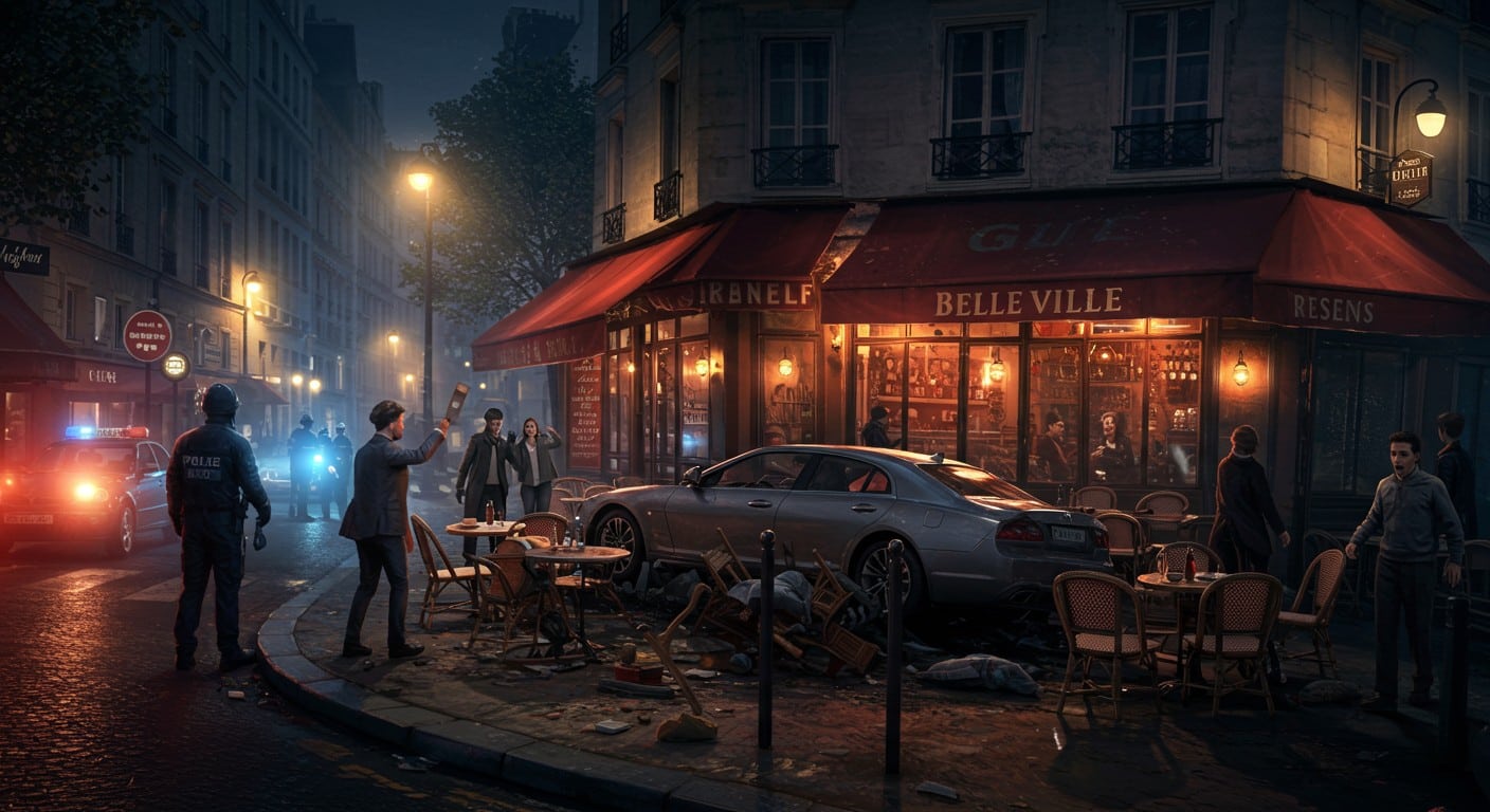 Une voiture percute une terrasse à Belleville, Paris, blessant légèrement 11 personnes. Découvrez les détails de cet accident et ses impacts.