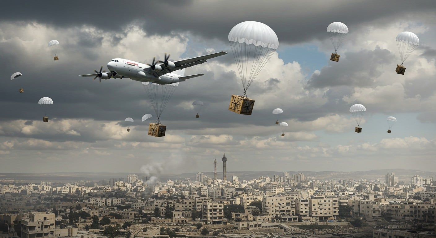 25 tonnes d'aide humanitaire larguées sur Gaza par des avions jordaniens et émiratis. Découvrez les enjeux de cette opération et la crise à Gaza.