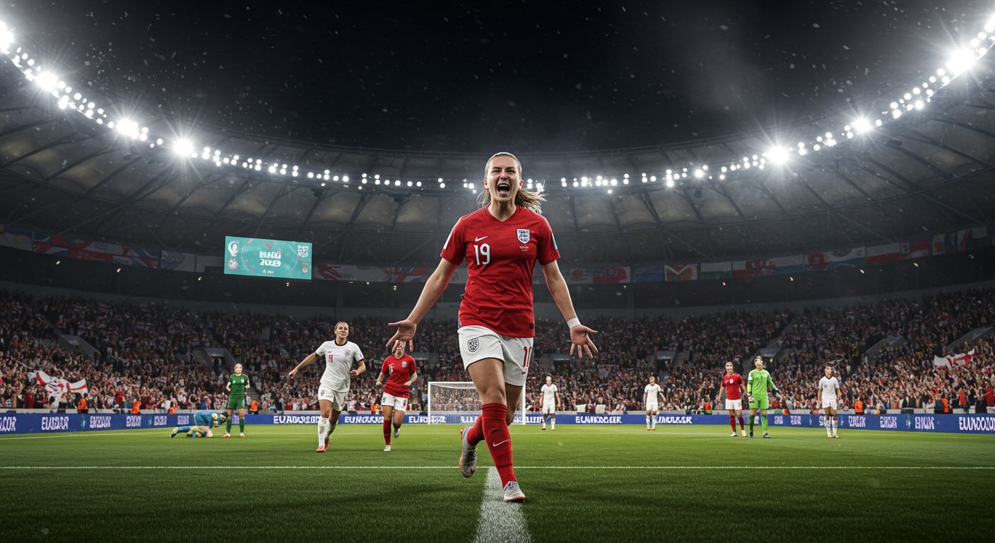 L'Angleterre arrache la finale de l'Euro 2025 face à l'Italie (2-1 a.p.) dans un match haletant. Découvrez les moments clés de ce duel intense !