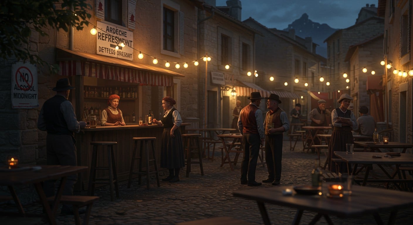 En Ardèche, un arrêté préfectoral interdit l’alcool après minuit dans les fêtes votives, provoquant la colère des maires et habitants. Découvrez pourquoi.