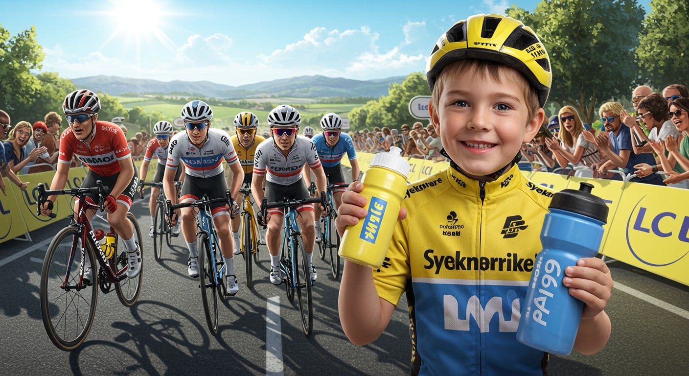 Un garçon de 7 ans vit un rêve en récupérant le bidon de Tadej Pogacar lors du Tour de France 2025. Découvrez son aventure palpitante et son amour pour le cyclisme.