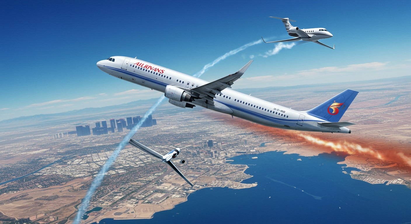 Un avion de ligne frôle la catastrophe à Las Vegas, évitant un jet privé. Passagers projetés, blessés à bord : que s’est-il passé ? Découvrez les détails.