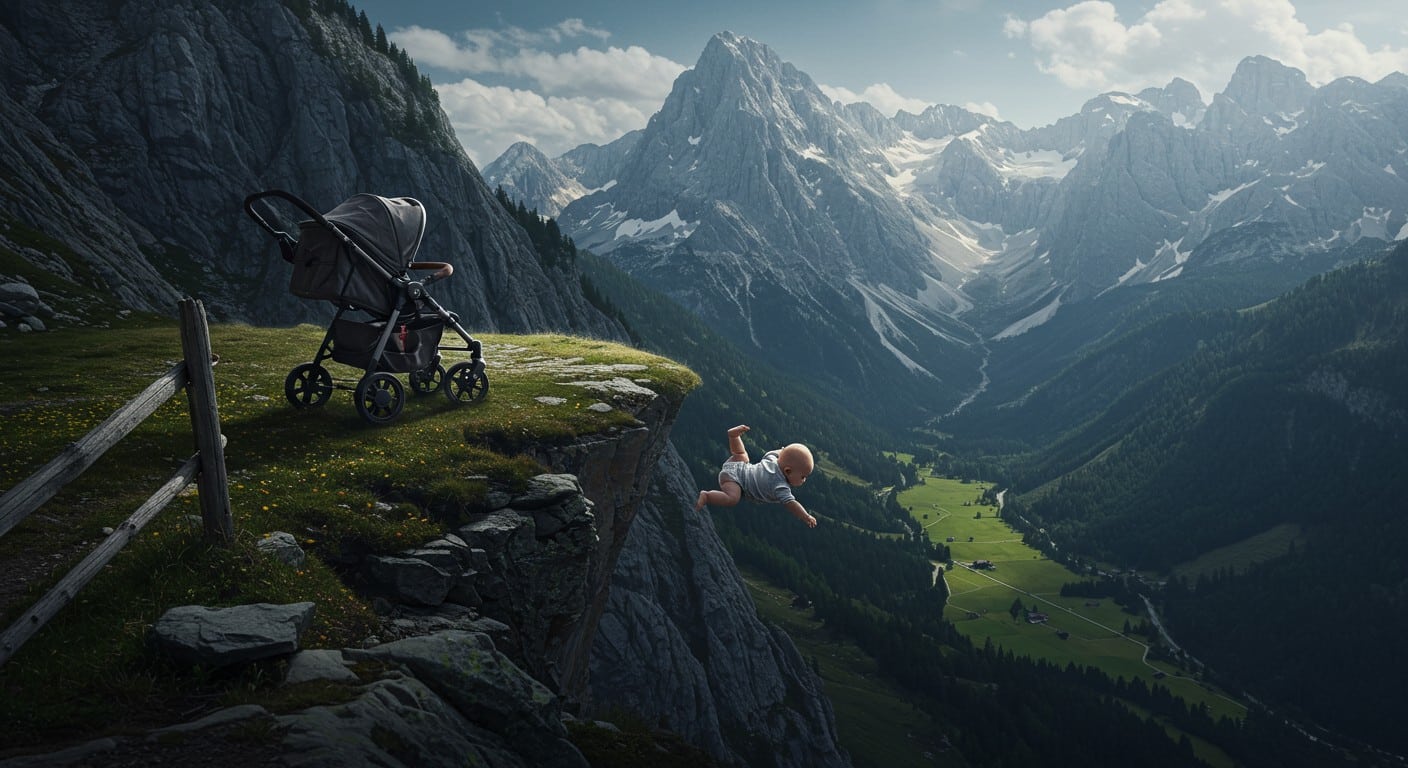 Un bébé de 10 semaines survit à une chute dramatique de 50m dans une poussette lors d’une randonnée alpine. Découvrez cette histoire incroyable.