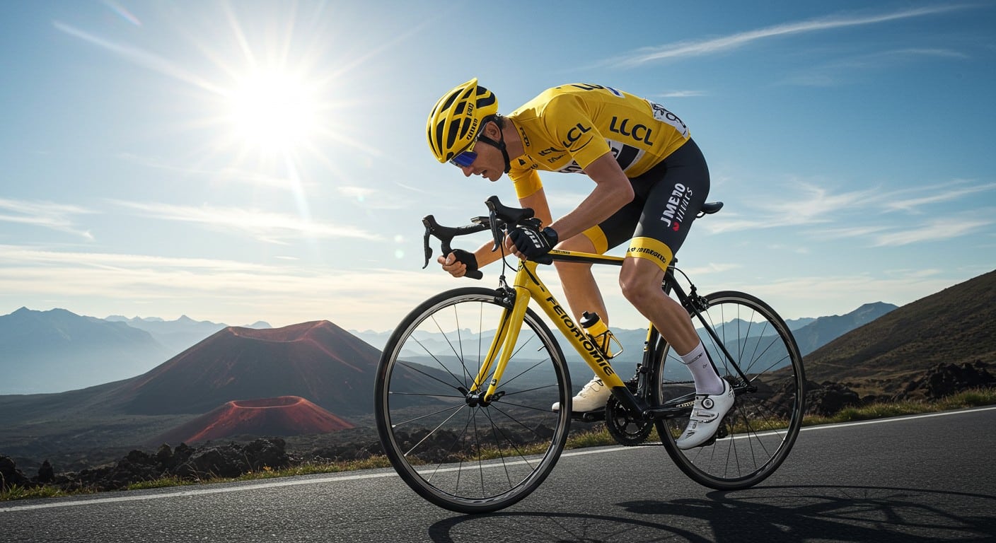 Ben Healy, l’Irlandais infatigable, s’empare du maillot jaune 2025. Découvrez son parcours, sa résistance et son style unique sur le Tour de France.