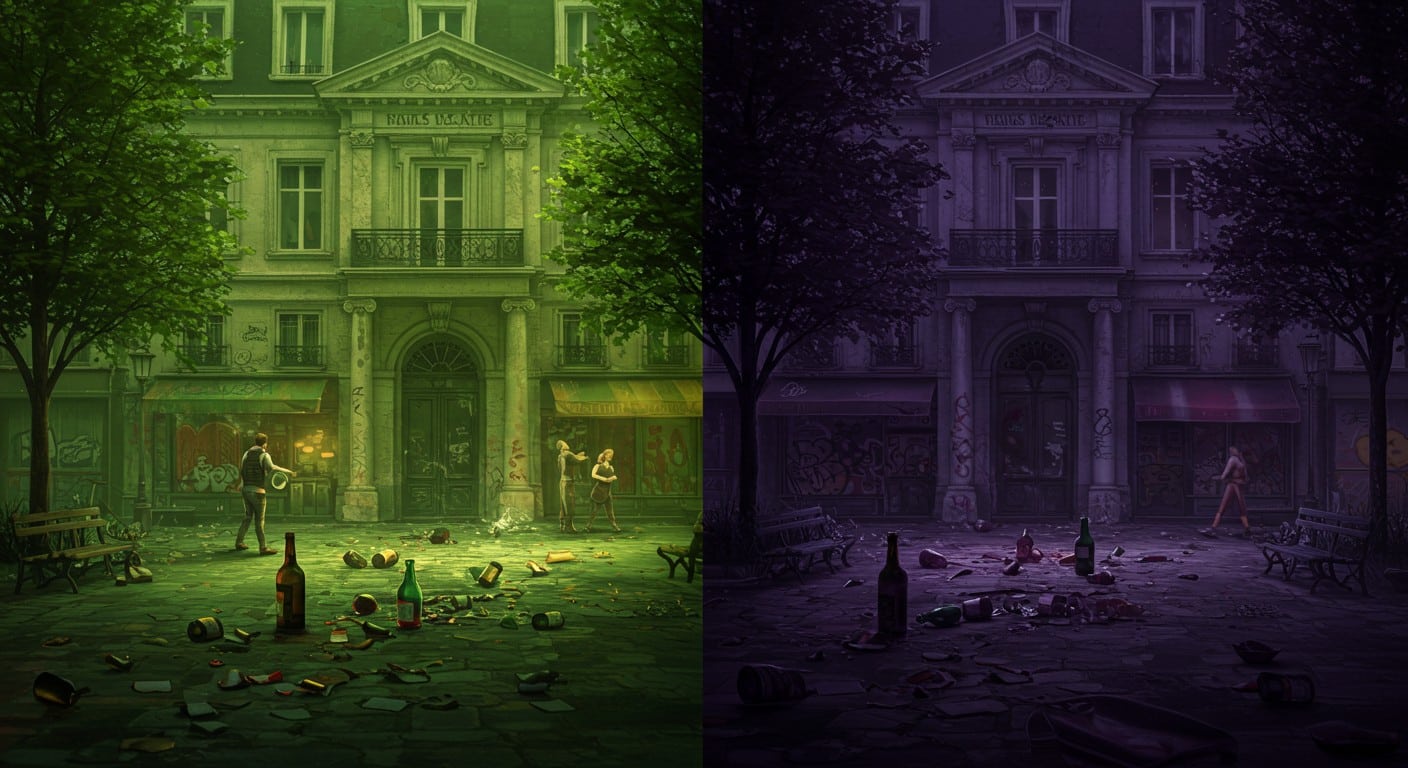 À Besançon, le square Saint-Amour, quartier huppé, sombre dans le chaos nocturne : drogue, alcool, rodéos. Découvrez comment ce lieu paisible se transforme.