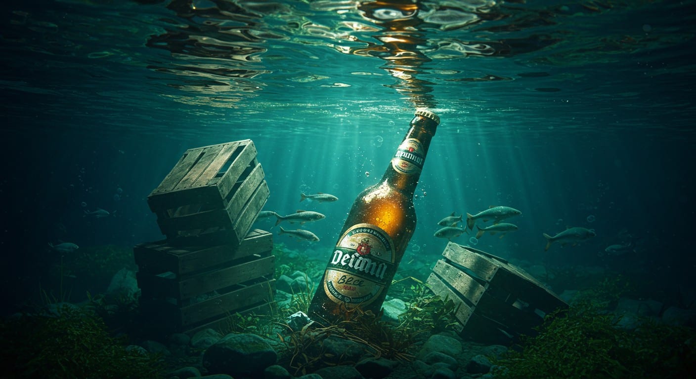 Découvrez la bière vieillie un an sous un lac, offrant des saveurs uniques. Plongée, artisanat et innovation : une expérience à goûter absolument !
