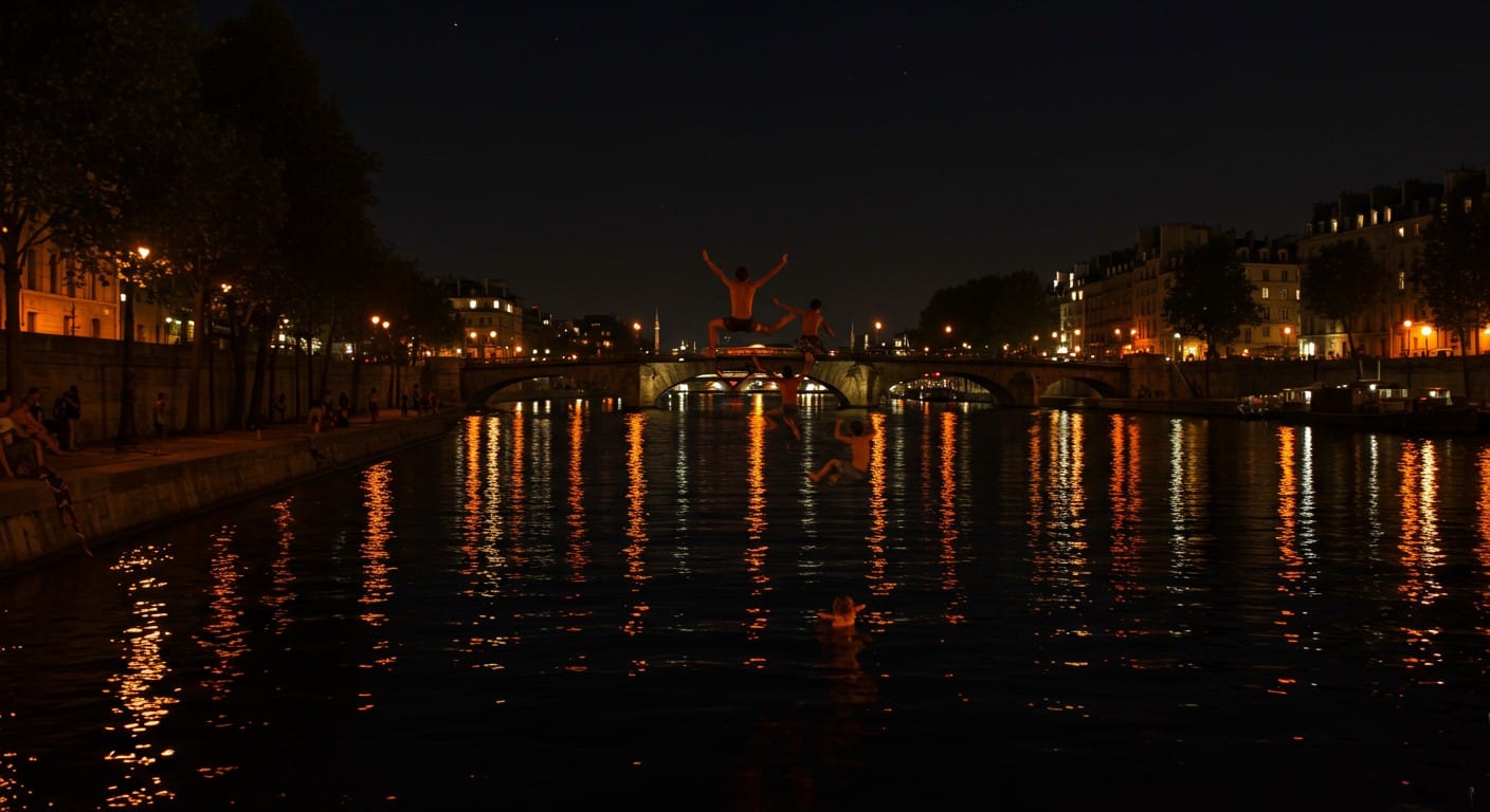 En pleine canicule, des Parisiens bravent l’interdiction de baignade dans la Seine la nuit. Quels risques ? Quelles solutions ? Découvrez notre analyse.