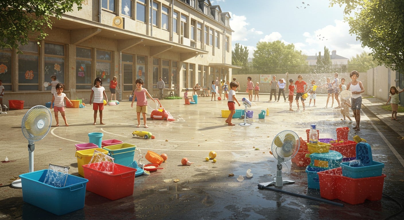 Face à la canicule, les écoles du Val-d’Oise s’adaptent avec des solutions innovantes pour protéger les élèves. Découvrez leurs stratégies !