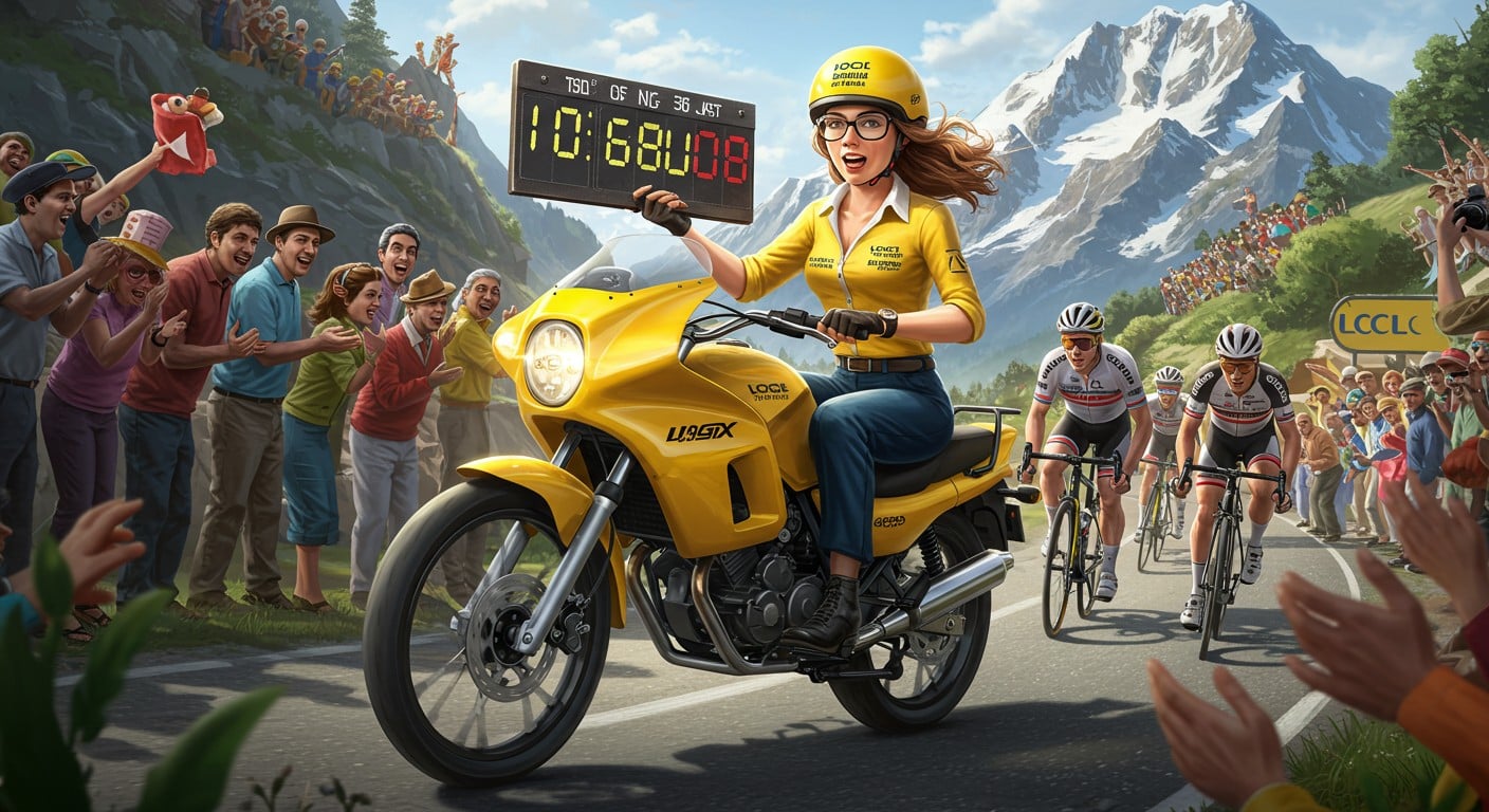 Claire, ardoisière du Tour de France, défie les oreillettes avec ses écarts précis. Découvrez son rôle unique dans la course !
