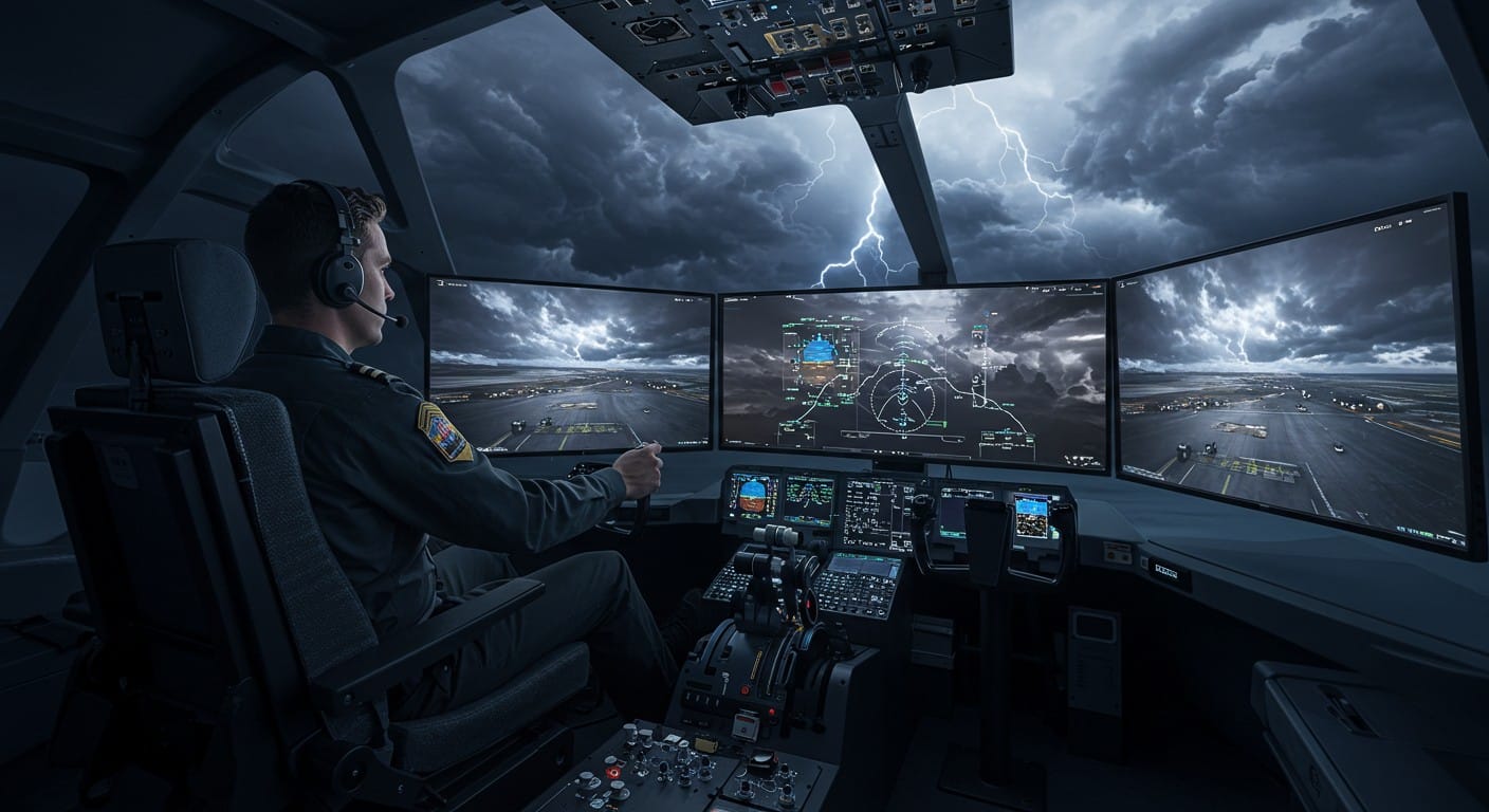 Découvrez comment les pilotes s'entraînent sur simulateurs à Roissy pour affronter tempêtes et pannes. Un univers technologique fascinant !
