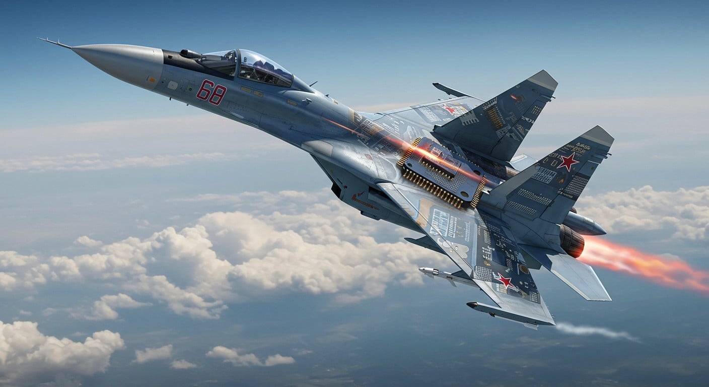 Comment les avions russes Su-34 et Su-35S utilisent-ils des composants occidentaux malgré les sanctions ? Découvrez les failles et leurs impacts sur la guerre en Ukraine.