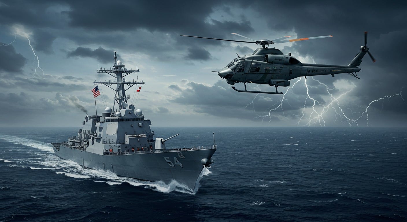 Une confrontation tendue entre un destroyer américain et un hélicoptère iranien en mer d’Oman ravive les tensions. Que s’est-il passé ?
