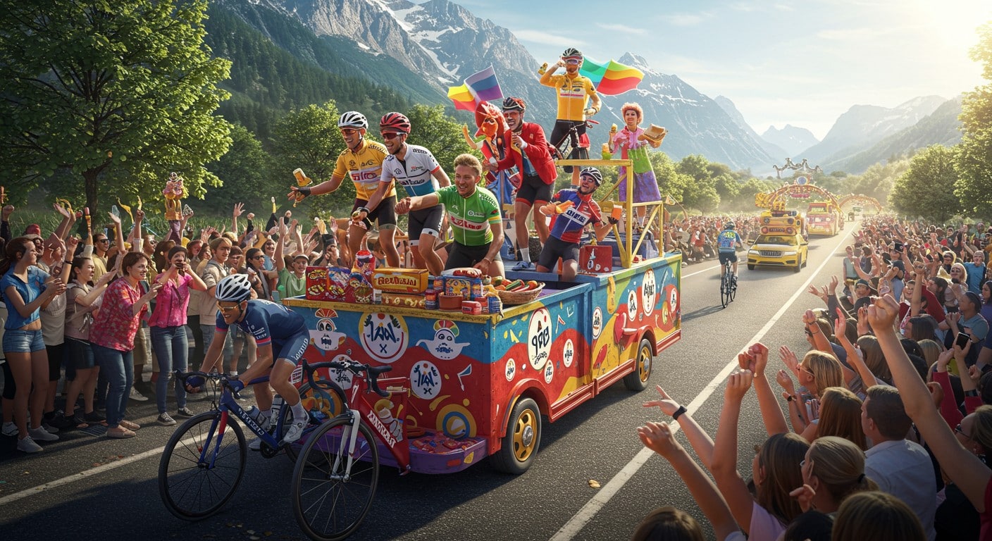 Vivez l'expérience unique de la caravane du Tour de France avec ceux qui l'animent. Découvrez leurs récits, émotions et défis dans cette aventure vibrante.