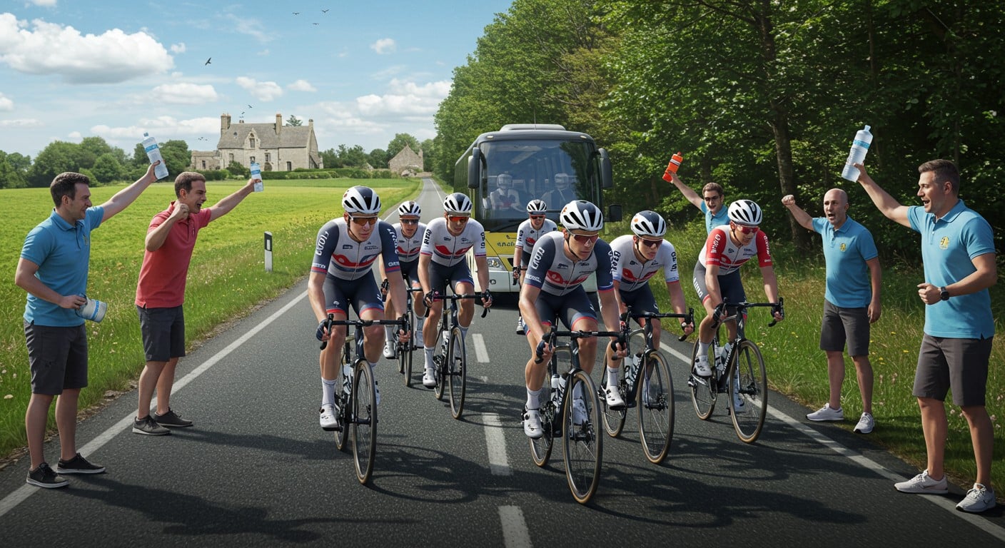 Plongez dans une journée avec l'équipe Picnic-PostNL au Tour de France : management participatif, bonne humeur et défis sur la route.