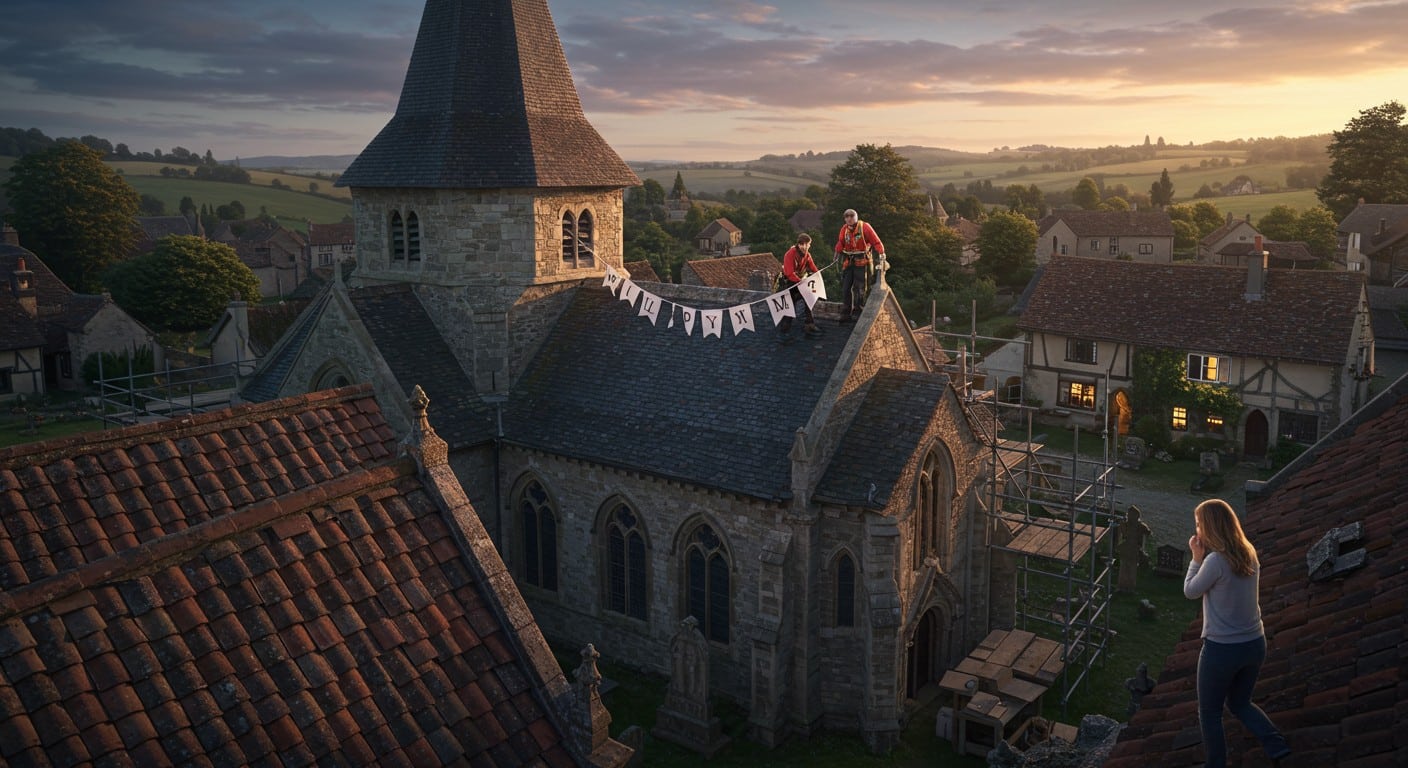 Une demande en mariage unique sur le toit d’une église normande ! Découvrez cette histoire romantique et émouvante qui a captivé un village.