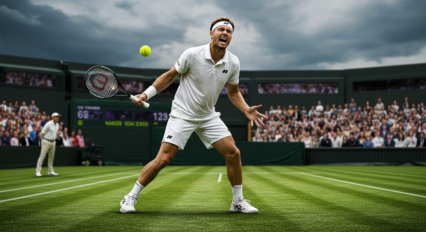 Grigor Dimitrov, proche de l'exploit face à Sinner à Wimbledon, abandonne sur blessure. Découvrez ce moment poignant et ses conséquences.