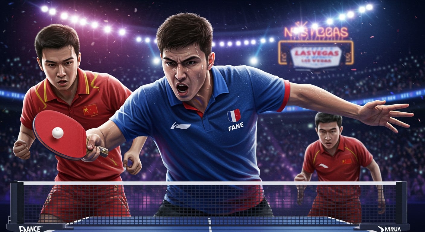 Félix Lebrun livre un match épique face à Wang Chuqin en demi-finale du Grand Smash de Las Vegas, mais s'incline. Découvrez ce duel intense !