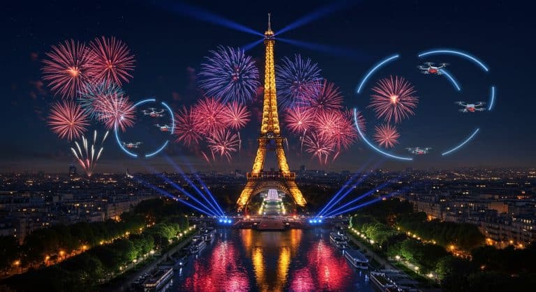 Feu d’Artifice 14 Juillet 2025 : Drones Éblouissants à Paris