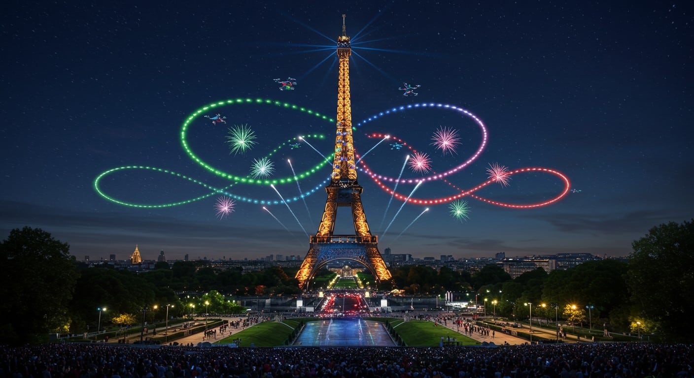Le feu d’artifice du 14 Juillet 2025 à Paris mêle drones et pyrotechnie pour un spectacle éco-responsable. Découvrez ce show grandiose !