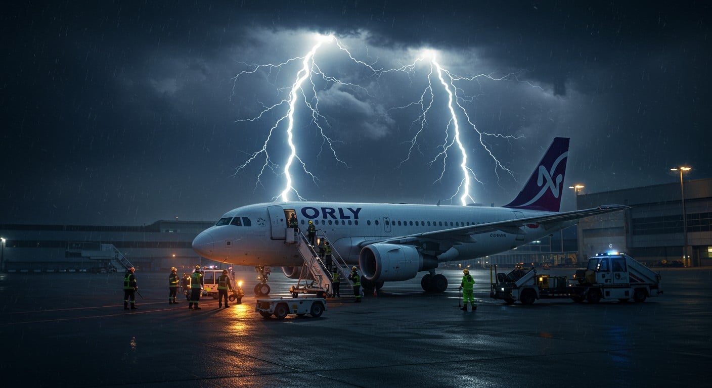 Un avion frappé par la foudre à Orly cloué au sol. Découvrez les détails de l'incident, les mesures de sécurité et l'impact sur les passagers.