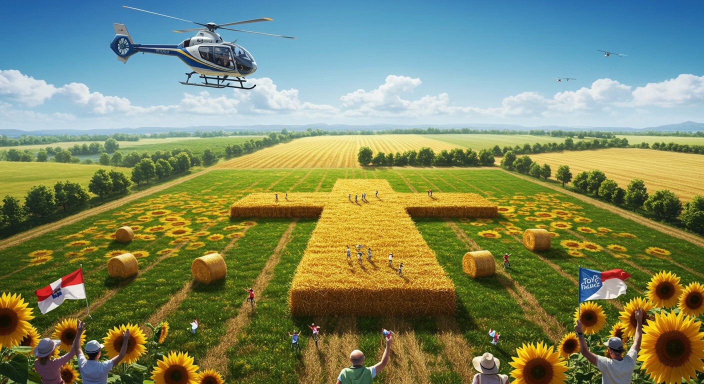 Découvrez comment les agriculteurs créent des fresques géantes pour le Tour de France 2025, mêlant art, terroir et revendications. Un spectacle unique !