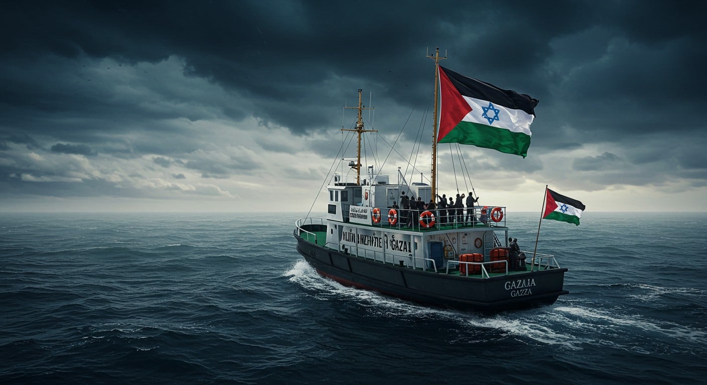 Découvrez l'action audacieuse d'une députée française à bord d'un bateau humanitaire pour Gaza, bravant le blocus pour aider les Palestiniens.