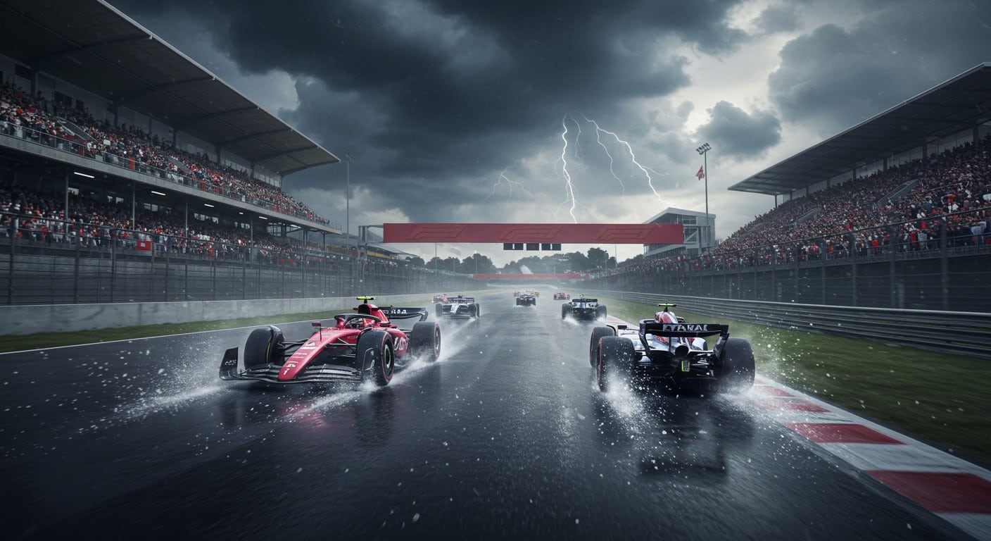 Revivez le départ spectaculaire du GP de Grande-Bretagne 2025 à Silverstone, sous un soleil trompeur et une piste humide. Drames, stratégies et surprises au rendez-vous !