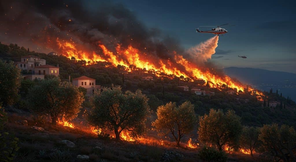 Grèce : Incendies Dévastateurs Près d’Athènes en 2025
