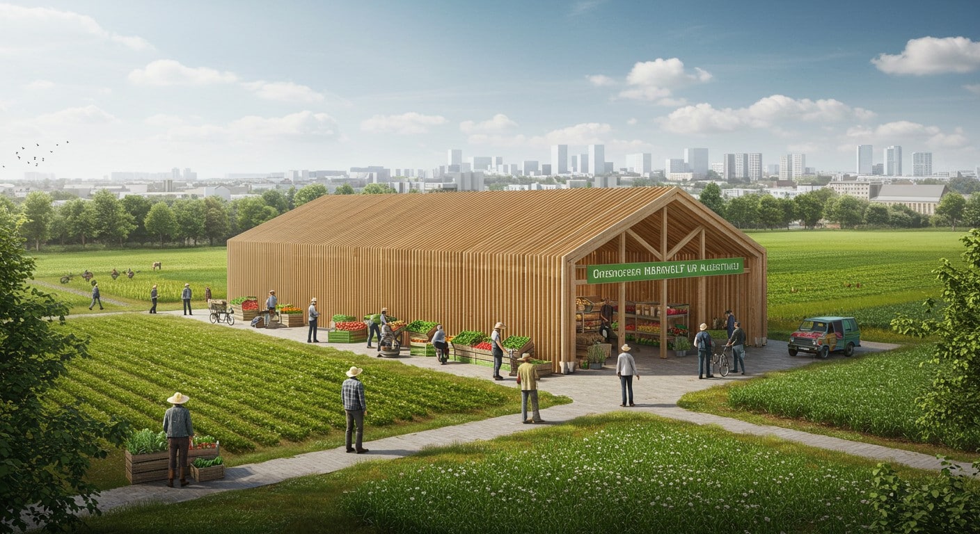 Découvrez la halle maraîchère de Montévrain, un projet innovant mêlant agriculture locale et circuit court en pleine ville. Une révolution verte à suivre !