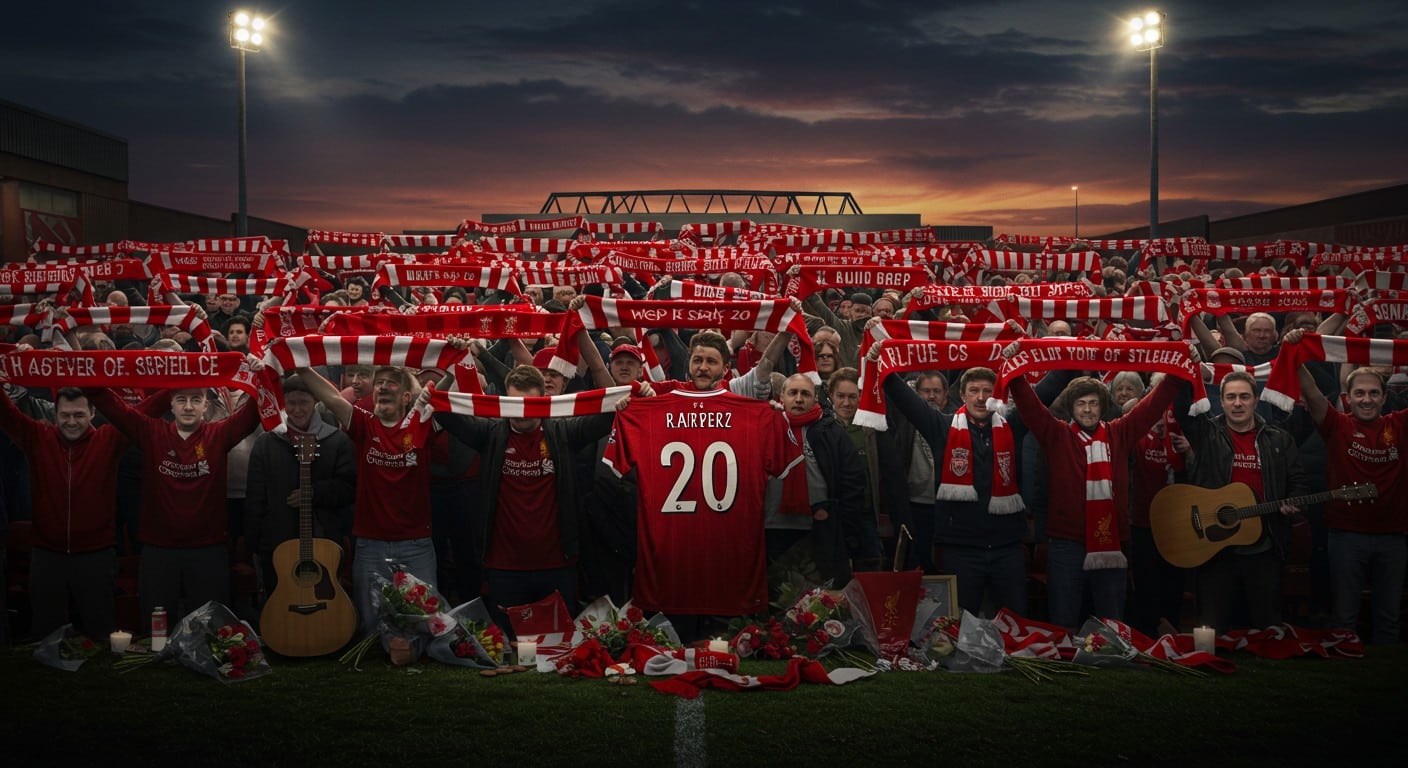 Les supporters de Liverpool rendent hommage à Diogo Jota, tragiquement disparu. Découvrez l’émotion d’Anfield et l’unité des fans. Cliquez pour lire.