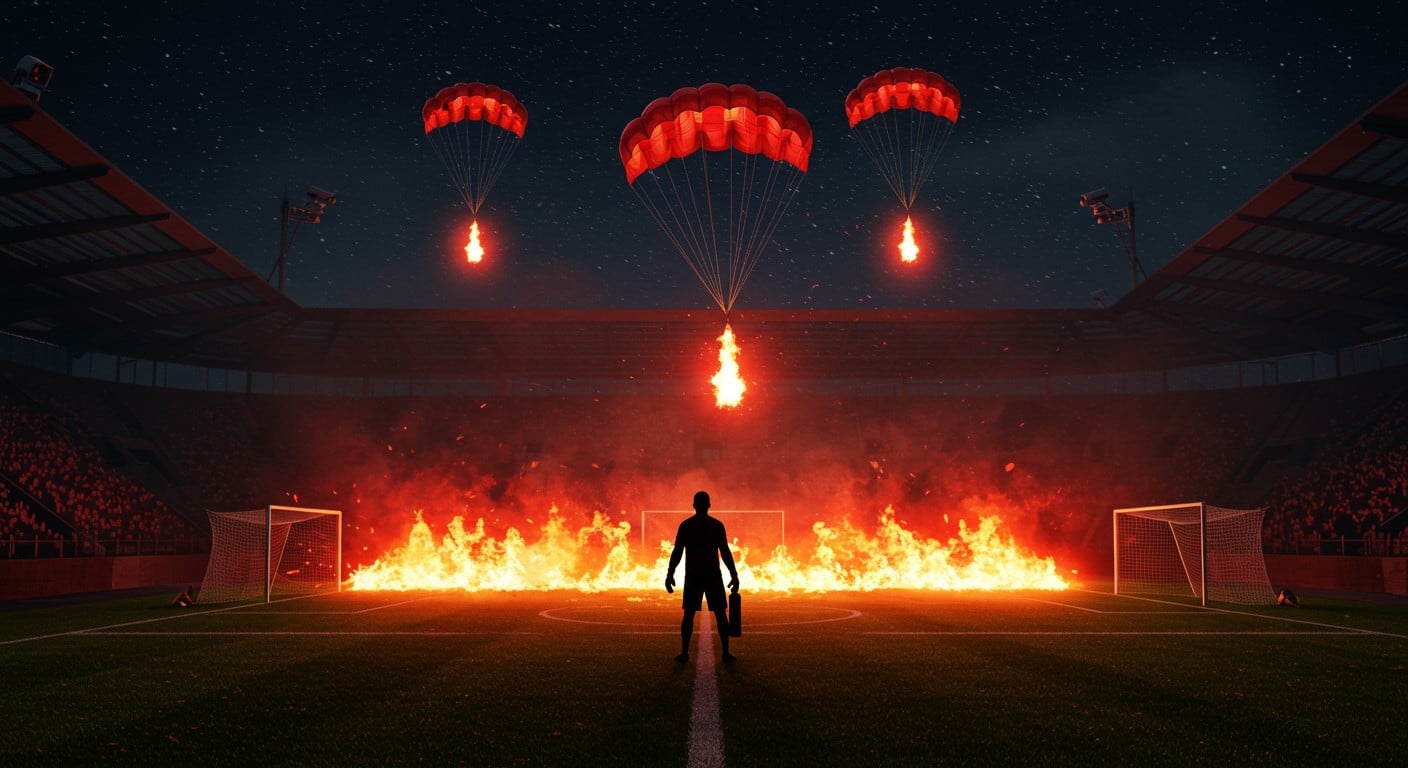 Incendie criminel au stade de L’Île-Saint-Denis : fusées parachute à l’origine. Enquête en cours, découvrez les détails et les enjeux.