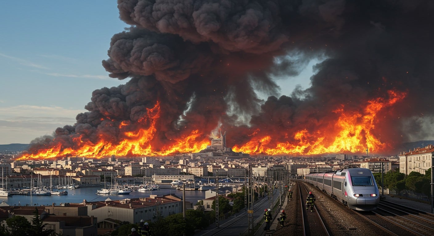 Incendies dévastateurs à Marseille : le feu reste actif, les TGV reprennent. Suivez l’impact sur la ville et les mesures prises face à la crise.