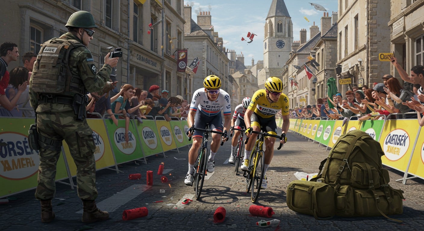 Une femme arrêtée avec des pétards lors du Tour de France 2025 à Caen. Que s’est-il passé ? Découvrez les détails et les enjeux de sécurité.