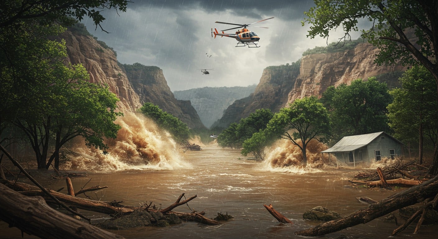 Inondations dévastatrices au Texas : 24 morts, dont des enfants. Le fleuve Guadalupe déborde, menaçant un camp d’été. Découvrez l’ampleur de la tragédie.