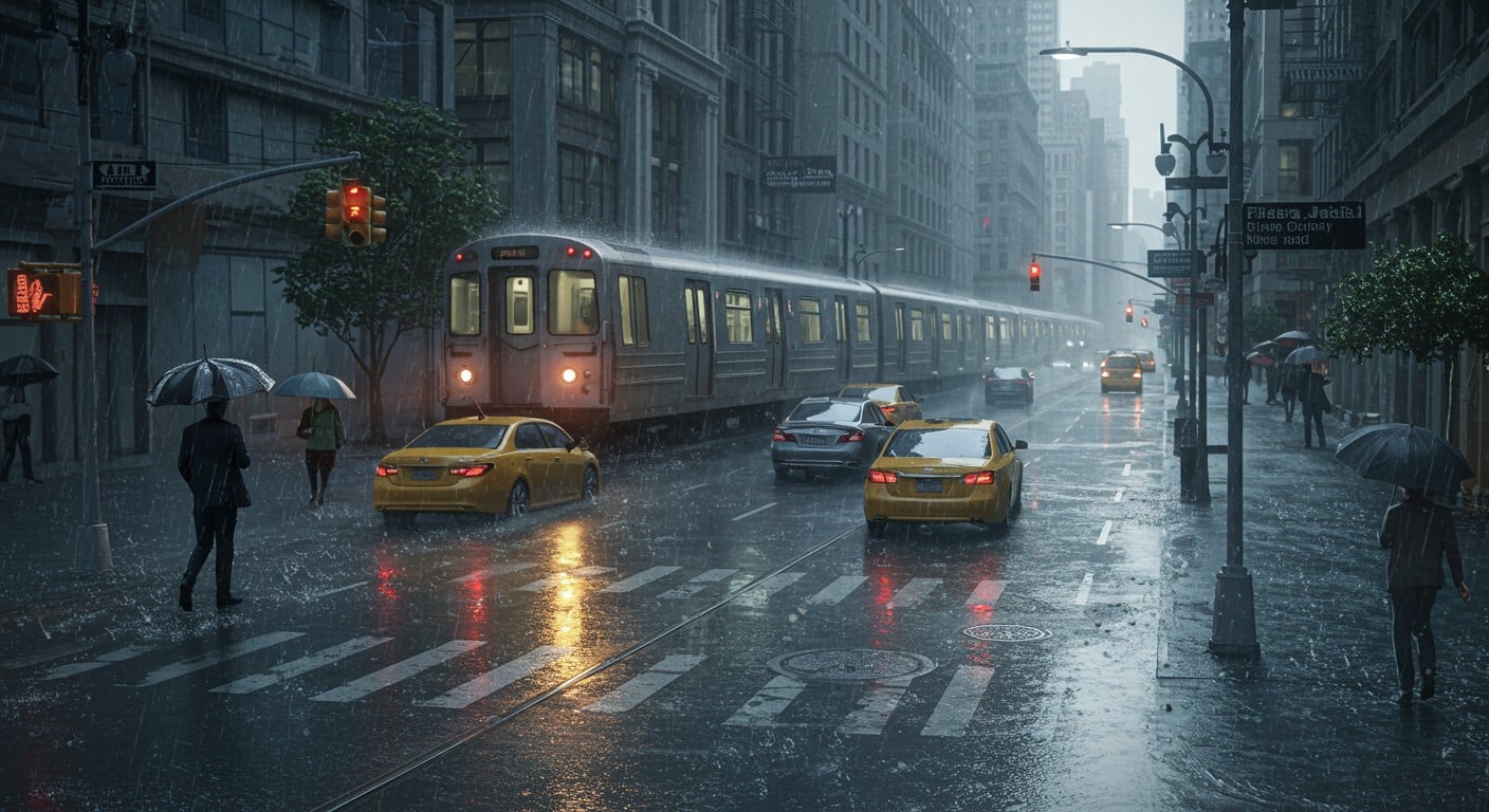 Pluies torrentielles à New York : inondations, alertes et chaos dans le Nord-Est des États-Unis. Découvrez l’impact et les mesures d’urgence.