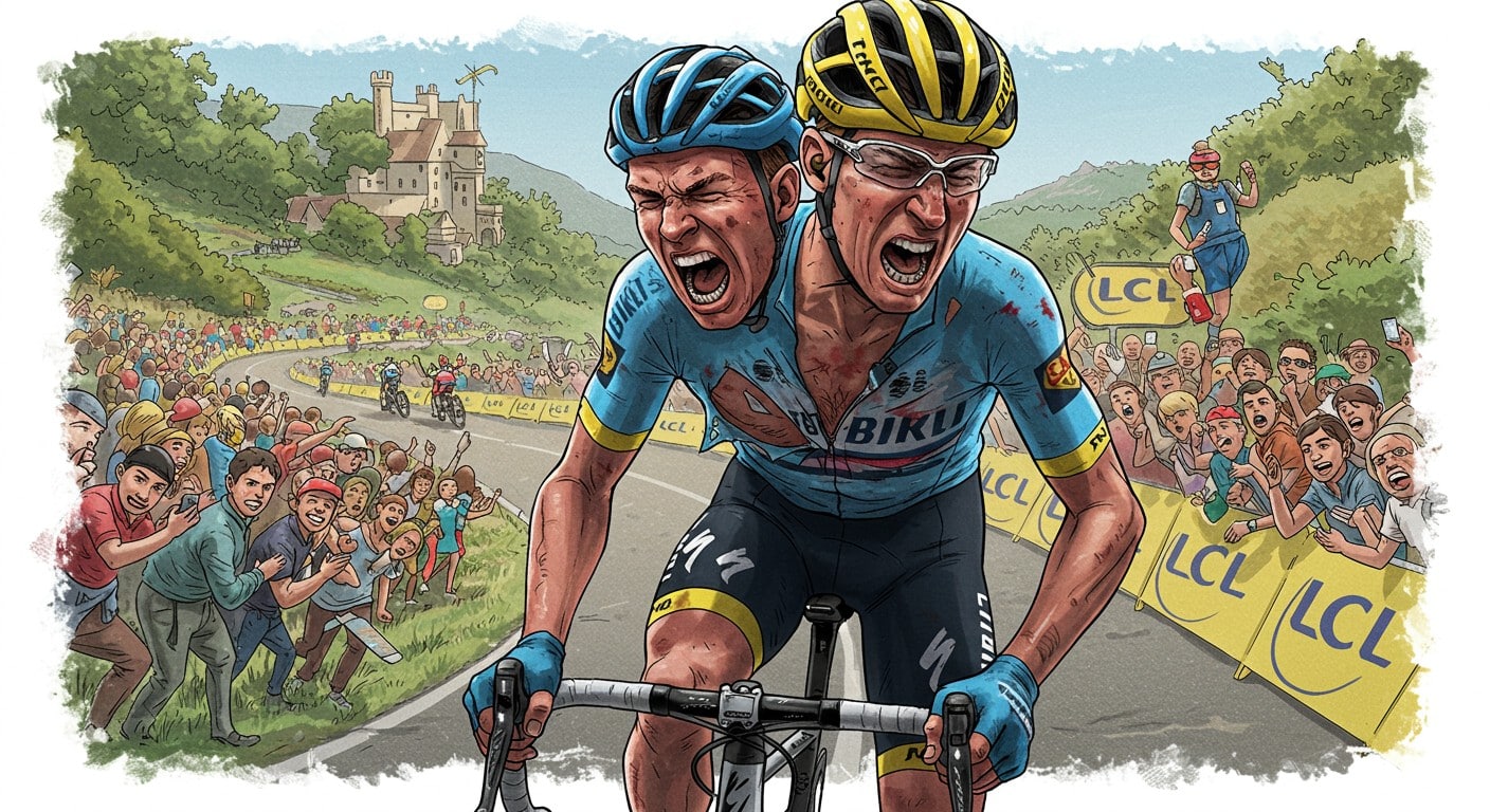 Joao Almeida, fidèle coéquipier de Pogacar, chute mais continue le Tour de France 2025 malgré une côte fracturée. Découvrez son courage !