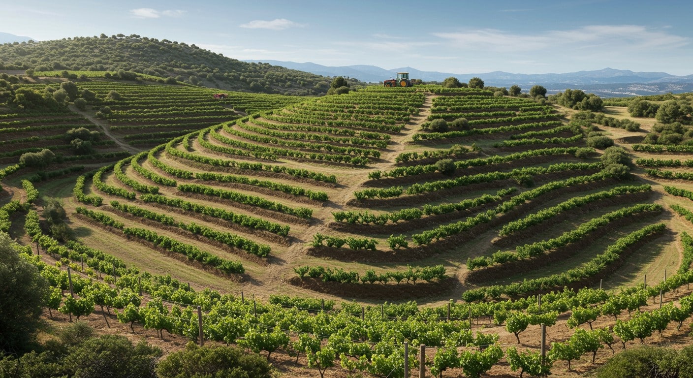 Le keyline design, technique australienne, optimise l’eau des vignes dans les Pyrénées-Orientales, luttant contre la sécheresse. Découvrez ses secrets !