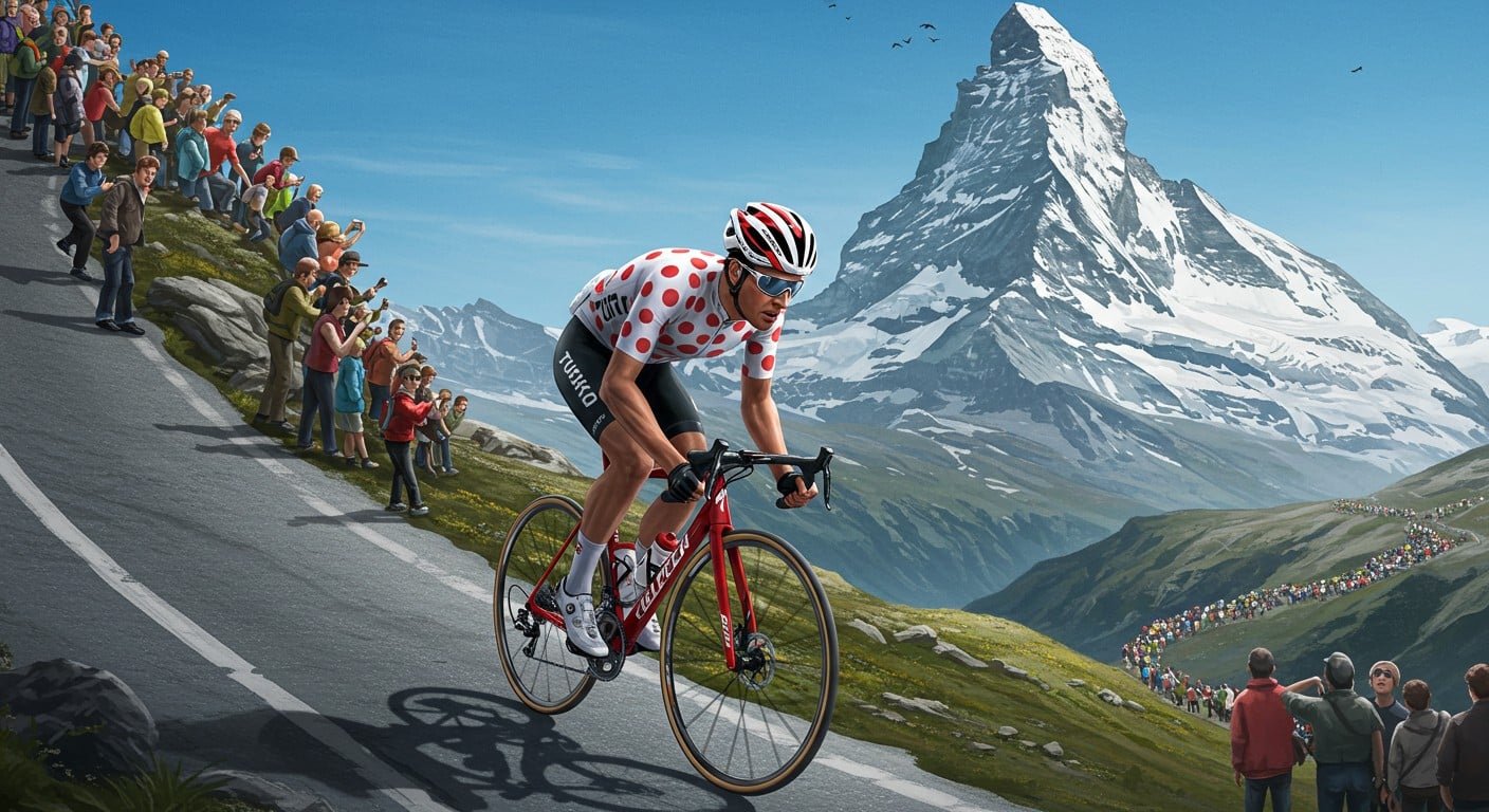 Lenny Martinez vise le maillot à pois du Tour de France 2025, mais Tadej Pogacar le talonne. Découvrez sa stratégie pour triompher dans les Alpes.