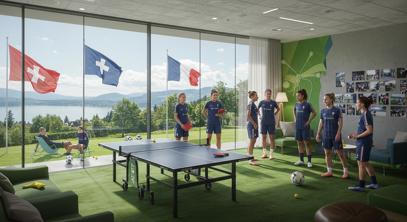 Les Bleues s’installent à Heiden pour l’Euro 2025. Découvrez leur camp de base idyllique et leurs préparatifs pour briller en Suisse !
