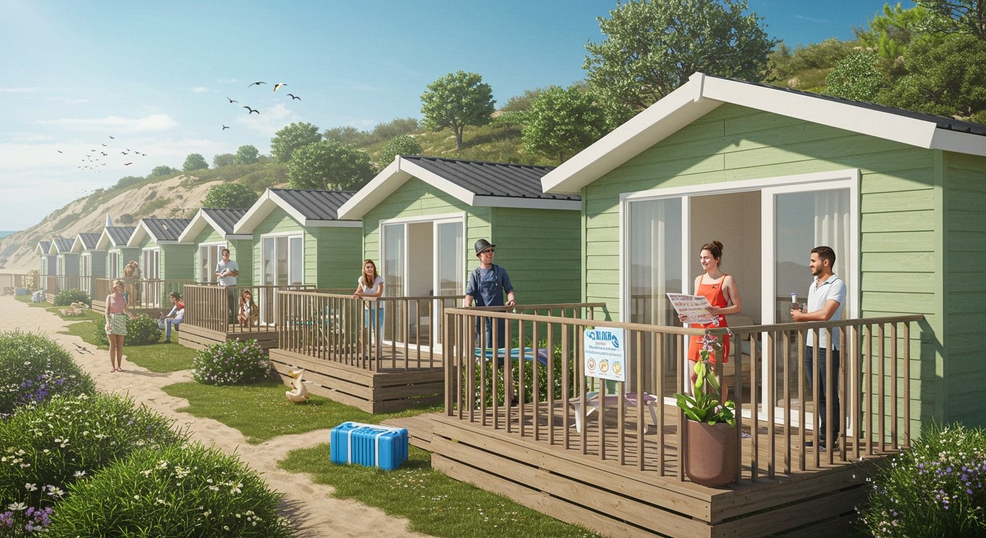 À Barneville-Carteret, des bungalows pour saisonniers résolvent la crise du logement. Découvrez cette initiative unique qui attire les travailleurs !
