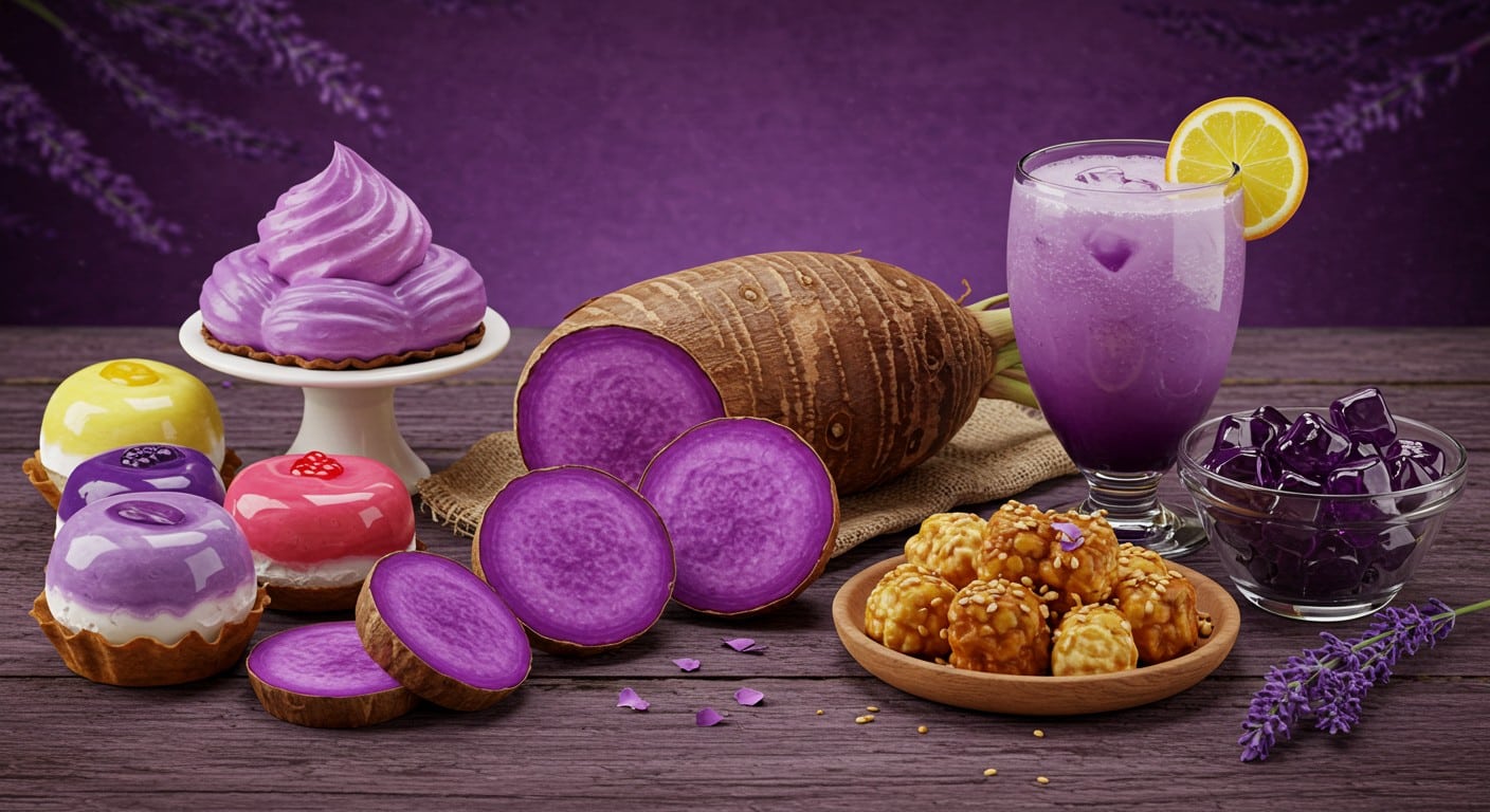 Découvrez l’ube, ce tubercule violet des Philippines qui s’invite en desserts, plats salés et boissons. Un ingrédient caméléon à la mode !