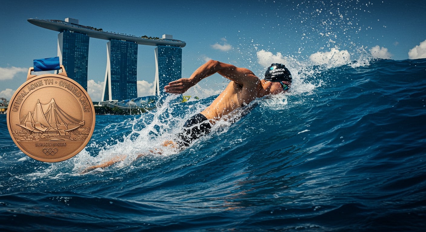 Marc-Antoine Olivier décroche le bronze sur 3 km en eau libre à Singapour 2025, confirmant son talent. Découvrez son parcours et les défis relevés !